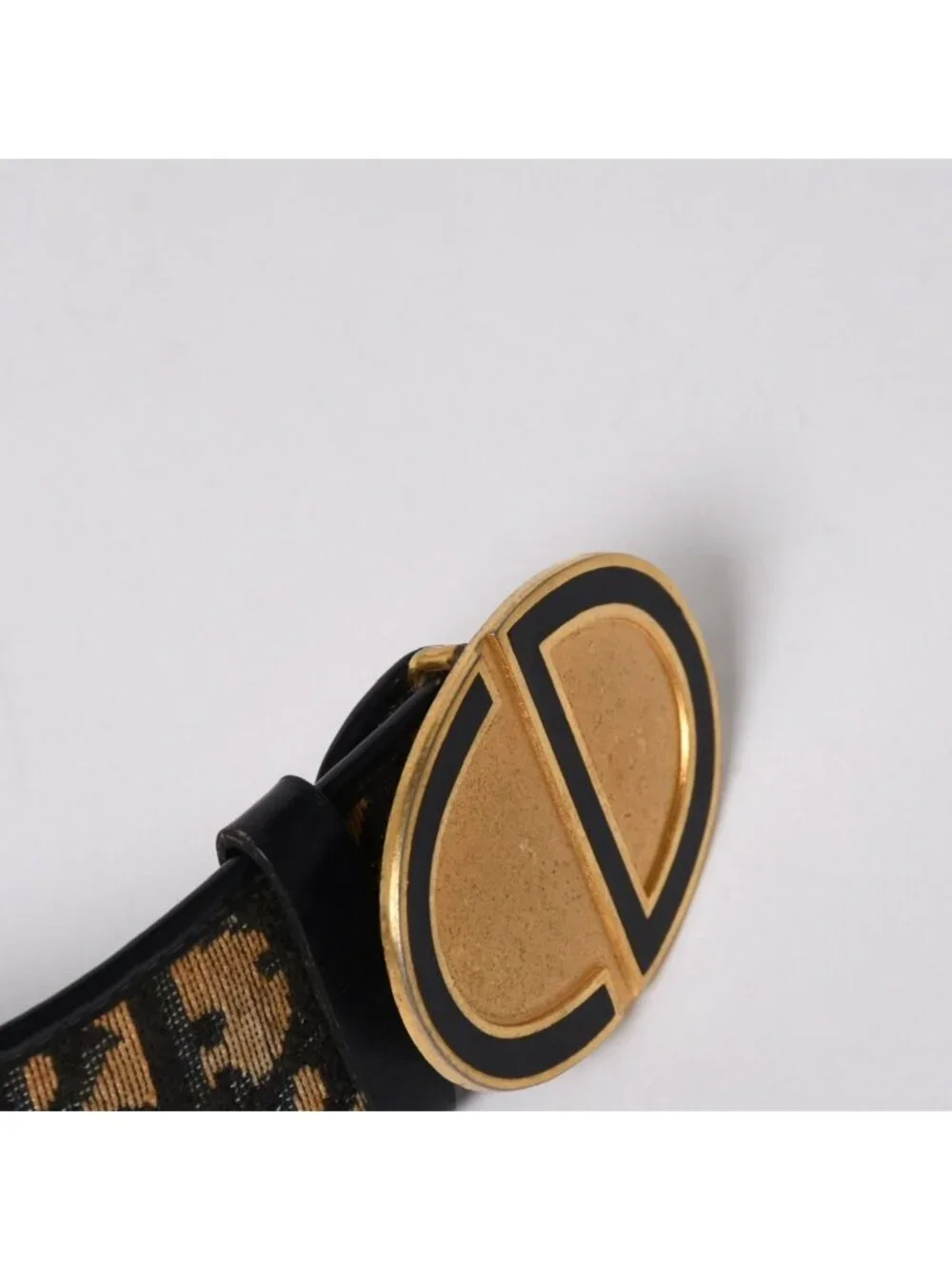 Dior Oblique Trotter CD Belt Buckle Navy Gold